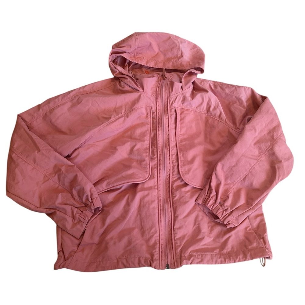 Lululemon Hooded Windbreaker Jacket Pink Size 10 Womens Coat coral